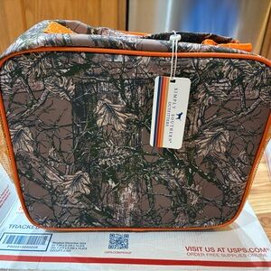 Simply Southern Camo Lunch Tote with Orange Trim